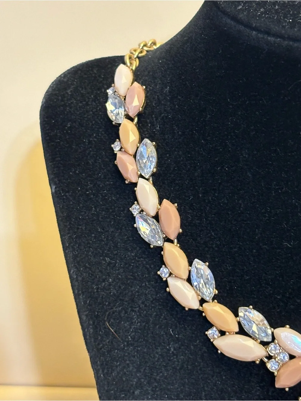 J.Crew Statement Necklace in Neutral and Clear 18”+3”